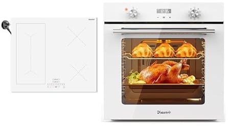 Induction Hob 4 Burners and White Oven