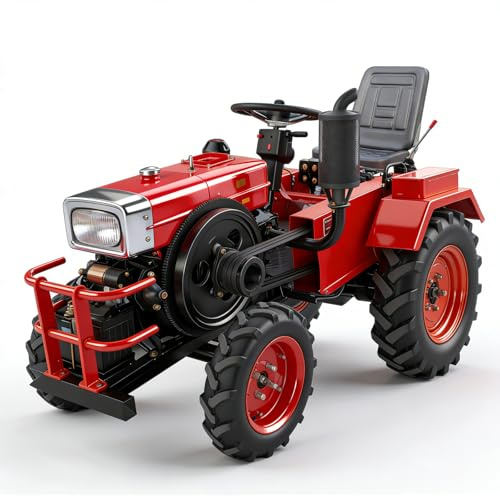 Mini trattore 15HP | Avvio elettrico e manuale, trattore agricolo compatto raffreddato ad acqua con luci di lavoro per uso agricolo e frutteto