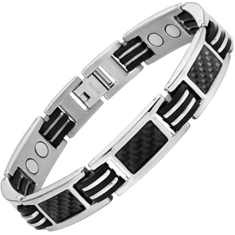 Willis Judd Mens Carbon Fibre Titanium Magnetic Bracelet Adjustable Included
