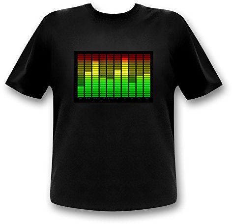 10-Kanal LED Equalizer T-Shirt Mann (XXL) Leuchtet zur Musik