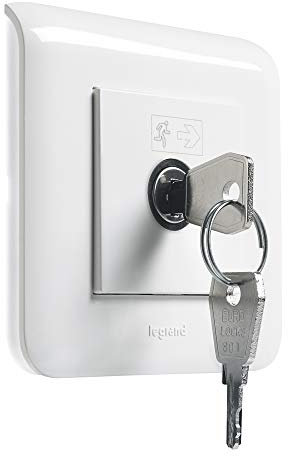Legrand 076630 Interrupteur à Clé pour Baes Mosaic, 2 Modules en Complément de La Télécommande, Blanc