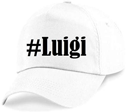 Reifen-Markt Base Cap Hashtag #Luigi Größe Uni Farbe Weiss Druck Schwarz