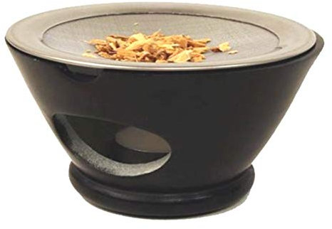 ManiBhadra Incenseburner maroque Speckstein schwarz Sieb +