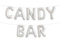 ballonfritz® Luftballon CANDY BAR -Schriftzug in SILBER - XXL Folienballon als Hochzeits Deko, Begrüßung, Party Geschenk, Fotorequisite oder Empfang-Überraschung