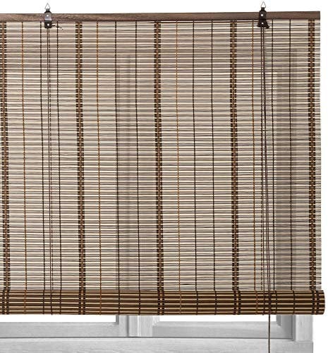 LOLAhome - Persiana Estor Enrollable de bambú Natural de Estilo rústico para Dar Sombra, protección Solar o escurecer Puertas o Ventanas (marrón, 120X180 CM)