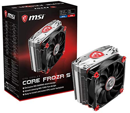 MSI Torx Fan Aluminum Baseplate Four Direct Contact Heat Pipes Design for Intel and AMD CPU Gaming Cooling Fan (Core Frozr S)