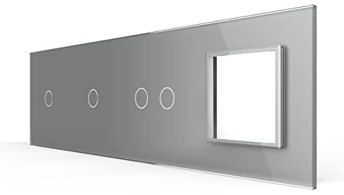 LIVOLO Nur Glasblende VL-C7-C1/C1/C2/SR-15 Grau 4 Fach Steckdose Glasrahmen