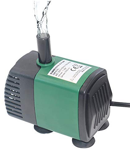 Decdeal 7W 600L/H Bomba de Agua Sumergible Mini Bomba de Fuente Bomba de Agua Ultra silenciosa para Acuario Tanque de Peces Estanque Jardines de Agua Sistemas hidropónicos con boquillas (EU Type 1)