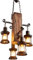 GHY Lampara Techo Vintage Industrial Madera Cuerda Rustica Retro Lampara Colgante Dormitorio Lámparas de Araña Habitacion 4 Heads