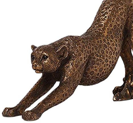 Tubayia Harz Leopard Statue Skulptur Wohnkultur Schreibtisch Dekoration Ornament Geschenk (C)
