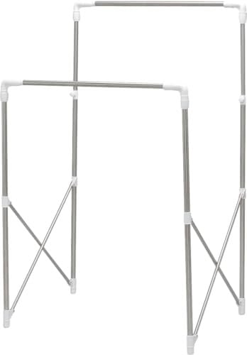 Iris Ohyama, Portant à vêtement, 2 étagères, jusqu'à 20 kgs de capacité, Ajustable 97/150 x 66 x 122/160 cm, intérieur ou extérieur - Telescopic Multifunction Rack SMH-150R - Blanc