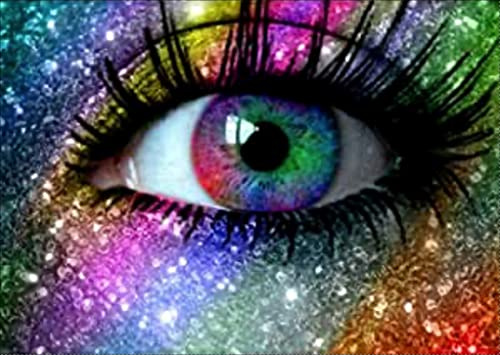 kamoso DIY 5D Diamond Painting Kits for Adults and Kids, Full Drill Painting Rhinestone Embroidery Pictures Cross Stitch Arts Crafts for Home Wall Decor,16X12（Demon Eye）