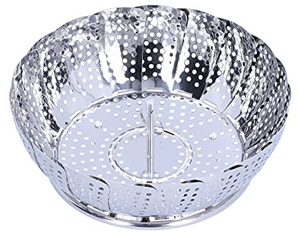 Vegetable Basket Set Basket Multifunction Stainless Steel Folding Steam Rack Cookware Kitchen Pressure Cooker & Accessories Inserts for Instant Pot(M)