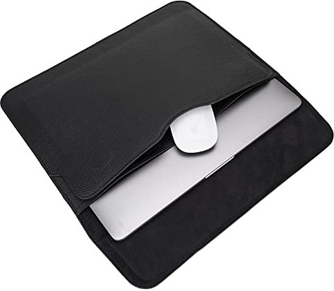 Solo Pelle MacBook Pro 13 und 14 Zoll & Air Retina 13 Zoll Retina, Air M1 Pro Ledertasche Case Hülle Montana für das Apple MacBook Pro 13 Inch aus echtem Leder (Matt Schwarz)