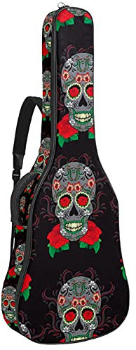 Gitarrentasche mit verstellbarem Schultergurt, Gitarrentasche für Bassgitarre unter 42 Zoll (106 cm), klassische Folk-Gitarre, Vintage-Blumenmuster