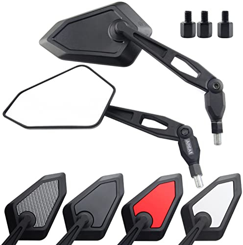 Area1 Universal Motorroller Rückspiegel Paar e-geprüft M8/M10 Rechts+Linksgewinde für z.B. Race GT50 TPH Runner NRG Speedfght Jetforce Django Aerox BWs SR50/R RY8 RY6 49X K2 F12 F15