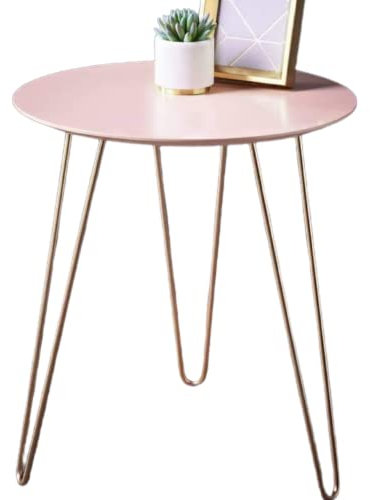 tradefirst Premium Small Side Table, Round Coffee Table, Sofa Side Table, Drinks Side Table, Blush And Rose Gold Living Room Tables, Small Corner Table (40x 40x 45)