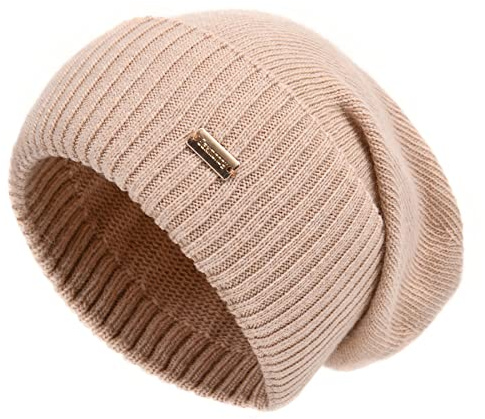 jaxmonoy Damen Beanie-Mütze, Khaki, M