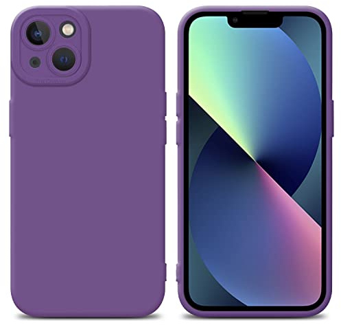 Cadorabo Hülle kompatibel mit Apple iPhone 14 Schutzhülle TPU Silikon Case Liquid Design mit Kameraschutz Slim Kratzfest Weiche Gummi mit Rundumschutz Case Hülle für iPhone 14 in Lila