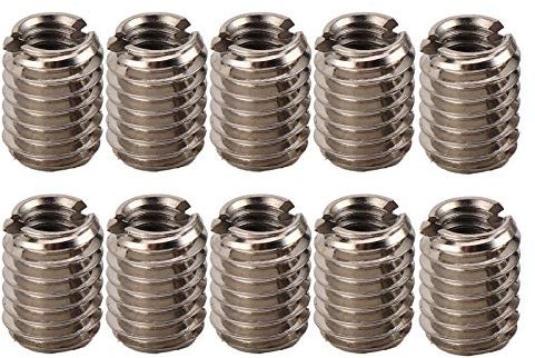 Reduziermutter, 10 Stück Edelstahl-Gewindeeinsätze Selbstschneidender Gewindeeinsatz Innengewinde M4x0,7 Außengewinde M6x1,0 mit 8 Mm Länge