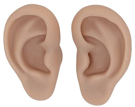 Menschliches Ohr-Modell, 1 Paar Weiches Silikon-Simulations-Ohr-Modell, Flexibles Künstliches Ohr, Realistische Körperteile für Piercing-Übungen, Ohrringe, Schmuck-Display, Lehrmittel(3#)