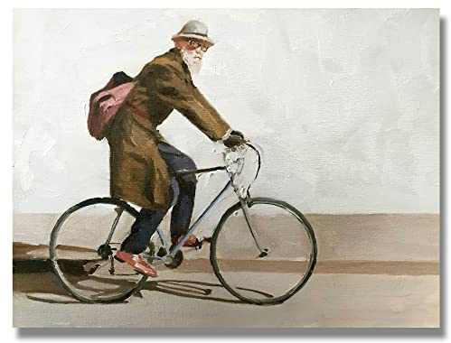 James Coates - Man on Bicycle Kunstdruck Poster Wandkunst 40,6 x 30,5 cm (A3)
