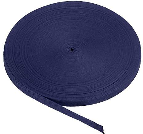 PATIKIL Baumwollband Baumwolle Gurtband 10mm x 45m, Schrägband Baumwoll Nahtband Köperband Saumband Einfassband Stoffband Webband zum Nähen für DIY Basteln Stricken Verpackungen, Navy Blau