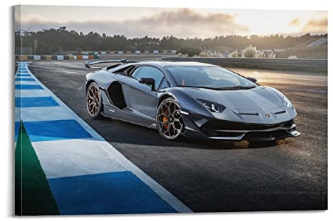 JUNNA Super-Auto-Poster für Lamborghini Aventador SVJ Sportwagen, dekoratives Gemälde, Leinwand, Wand- und Kunstbild, Familien-Schlafzimmer, Dekoration, 40 x 60 cm