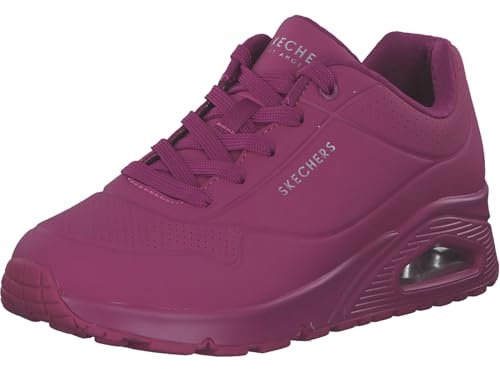 Skechers Uno, Zapatillas Mujer, Magenta Durabuck Mesh, 42 EU