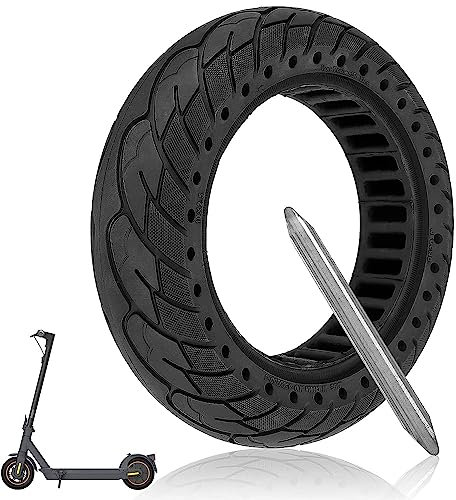 Fastvert Vollgummireifen 10x2,5 Zoll für Ninebot Max G30 Scooter-Unzerbrechlicher, pannensicherer und rutschfester Reifen für Elektroroller (1 Stück) (inkl. Hebel) - ersetzt den Reifen 60/70-6.5
