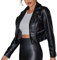 Fulidngzg Chiodo Pelle Donna Moto Elegante Autunno Invernali Giubbino Pelle Biker 2023 Racing Giacca Pelle Corto Leggero Giubbotto Pelle Nera Ecopelle Giubbotti in Pelle Curvy