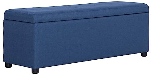 ZQQLVOO Bettbank Hocker mit Stauraum Flur Möbel Bank mit Staufach 116 cm Blau Polyester