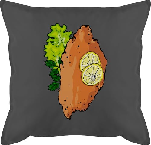 Kissen 50x50 - Karneval & Fasching - Schnitzel Kostüm - 50 x 50 cm - Grau - karnevalskissen fasching- fastnachtskissen carnevale karnevals faschings verkleidet carnival karneva fasnets karnelval
