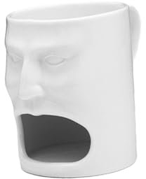 FELTECHELECTR Face Shape Ceramic Cookies Mug Biscuit Holder, White Ceramic Coffee and Tea Cup for Breakfast and Afternoon Tea