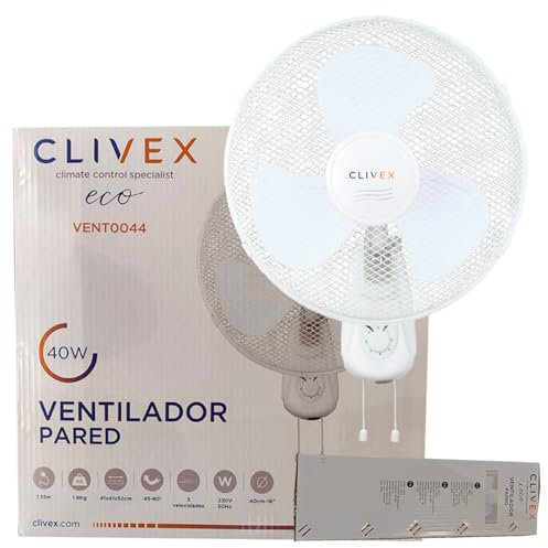 Clivex Ventilador Eco Pared 3 Velocidades 40cm (40W)