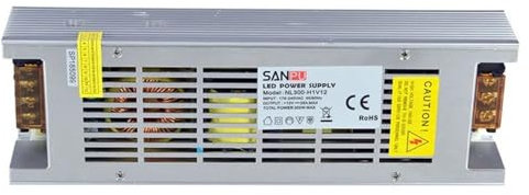 CLBSWYEJK Fuentes de alimentación conmutadas de 300 W, Controladores LED de 12 V CC 25 A, transformadores de iluminación AC-DC de 220 V y 230 V sin Ventilador for Interiores