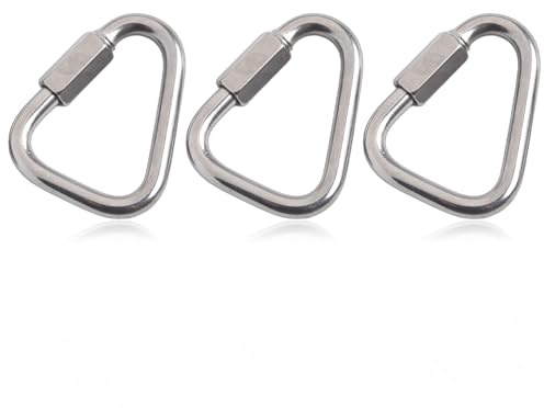 Dreieck-Karabiner, 6/8/10 mm, Kletterschnalle, Dreieck-Karabiner, Schnellhaken, Sicherheitsverbindungsschloss für Outdoor, Camping, Wandern