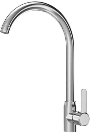 Grifo de cocina, grifo de cocina universal de acero inoxidable, grifo de fregadero giratorio 360°, cromado, libre elección de agua fría y caliente, con conectores 3/8