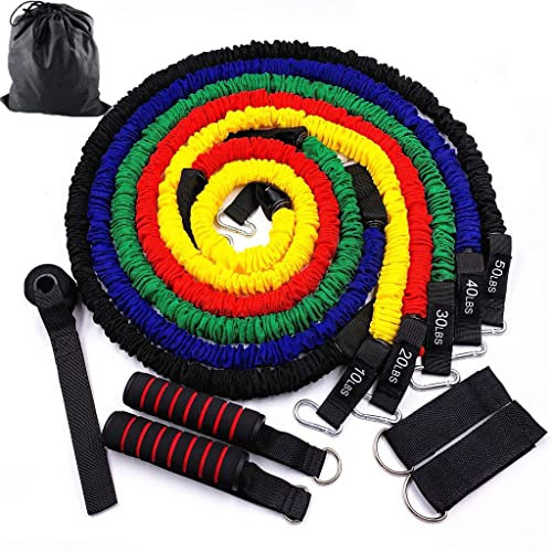 JMOZHCD Widerstand Band Training Übung Fitness Ausrüstung Yoga Rohr Zugseil Gummi Expander Elastische Fitness (Multi Colored)