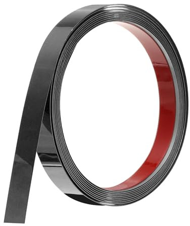 QUARKZMAN Baguette de Moulure, Baguette Murale en Acier Inoxydable à Coller, Baguette Décorative pour Mur, Cadre de Miroir, Artisanat, 10 Pieds x 0,6 Pouce, Noir Miroir