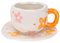 Koythin Tasse à café en céramique avec soucoupe, tasse créative en forme de fleur d'oranger, design irrégulier unique pour le bureau et la maison, 300 ml pour latte, thé, lait