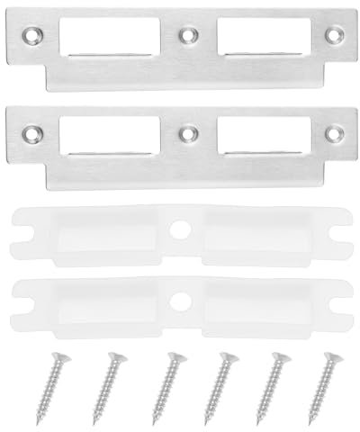 OTOTEC 2 Sets Door Strike Plate Stainless Steel Door Anticollision Plate Gusset Plate with Screw Accessories for Door Frame Installation 153x35mm
