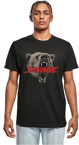 Mister Tee Männlich Ohne Kragen T-Shirt, Schwarz, L