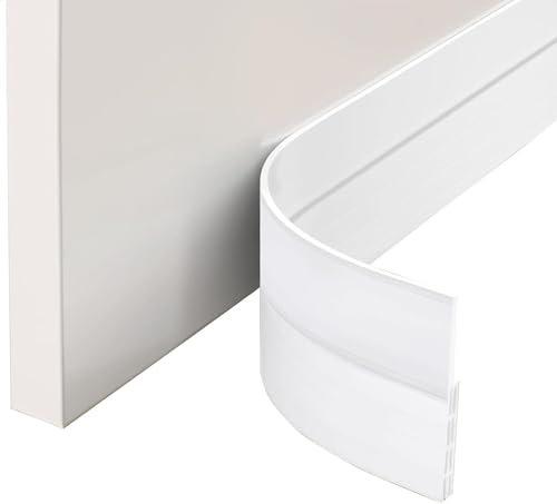 EXTSUD 2 Pack Adhesive Under Door Sweep Weather Stripping Soundproof Rubber Bottom Seal Strip Draft Stopper Draught Excluder, 39 Length x 2 Width