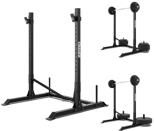ZIPRO PULL Integrierter Hantelhalter mit Lastenbereich - Stabile Stahlkonstruktion, Höhenverstellbar, Ideal für Heim-Studio Krafttraining, Kniebeugen und Pressen