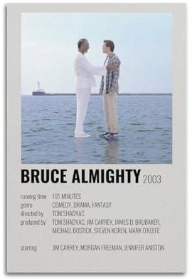 LIRAHRNNKA Bruce Allmächtiges Poster, dekoratives Leinwandposter, Wandkunst, Dekor, Wohnzimmer, moderne Schlafzimmer-Dekoration, Poster, 60 x 90 cm, ungerahmter Stil
