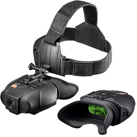 Nightfox Swift Max, prismáticos de visión nocturna montados en la cabeza, gran angular, 1 lente NVG, recargables por USB, prismáticos infrarrojos de estilo militar cerrados para adultos, NVG