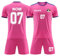 Maillot Football Personnalisé Enfant Adulte Maillot de Foot Simple sans Flocage Ensemble Foot (Rose, One Size)