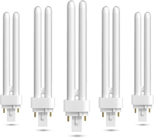 MARAN BULBS Bombillas PLC Dulux D 2 Pines 26W Tubo 2U Luz Natural 4000K, No Regulable casquillo G24d-3 - Pack de 5 uds