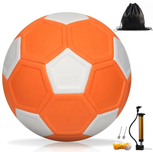 Fußball Curve Ball, Curveball Fussball Größe 4, Fußball Kurvenball für Kinder, Eva-Gummi Curve Ball Unisex mit Pumpe, Luftnadel, Netzbeutel, Cur-ve Swerve Soccer Ba-ll für Training Drinnen und Draußen